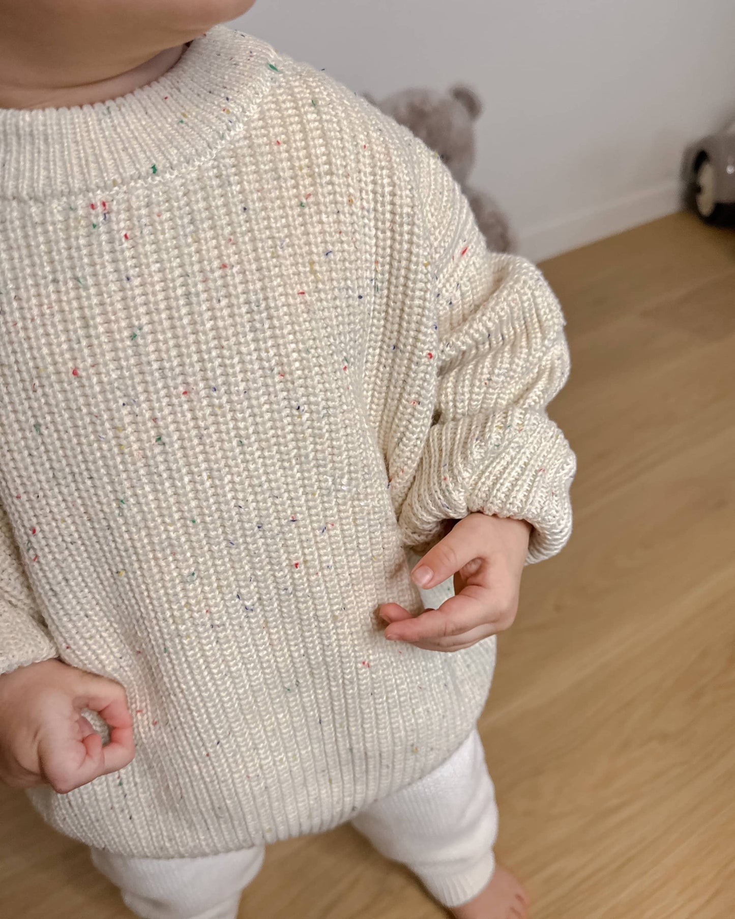 Gebreide Trui - Baby - Beige Spikkel