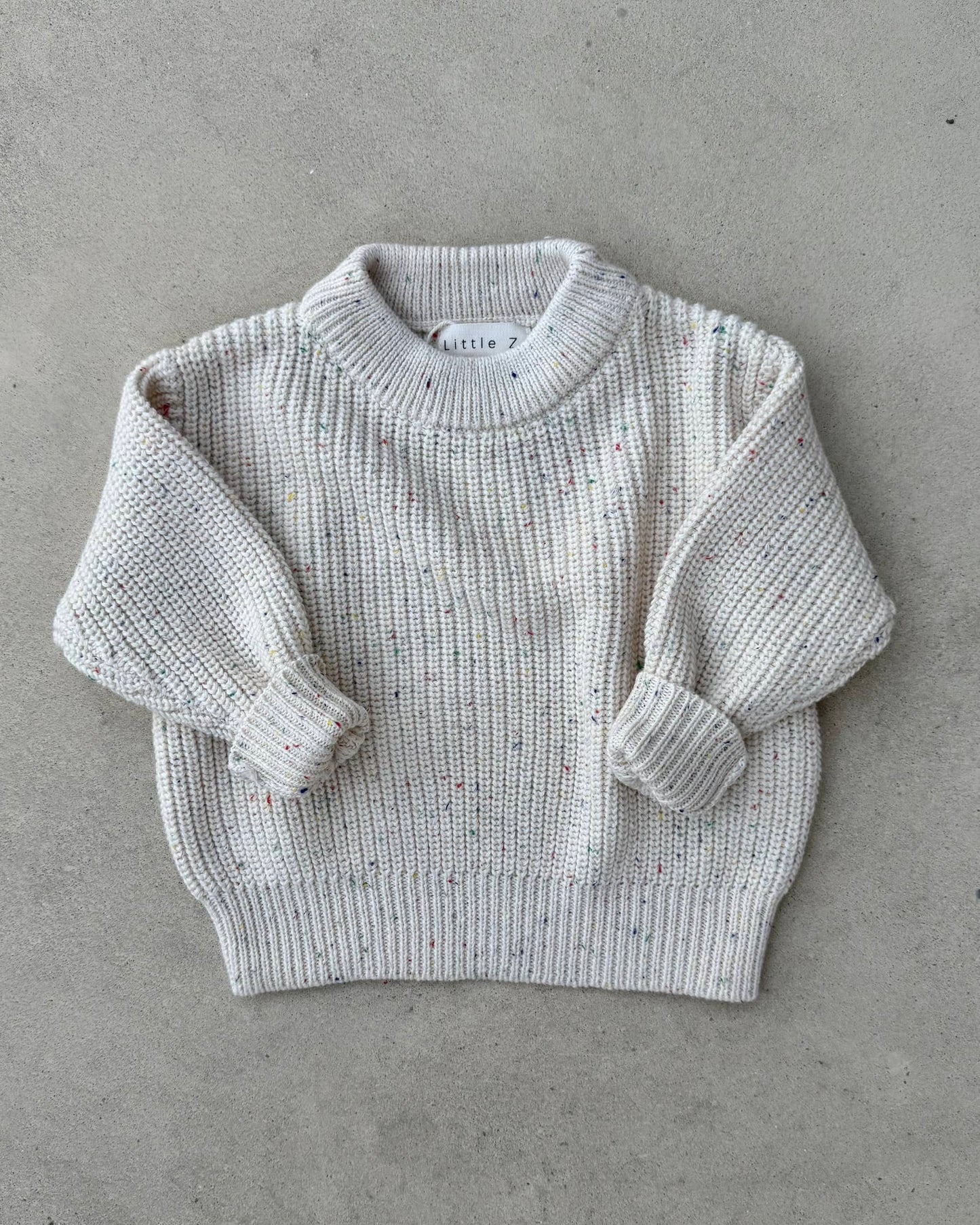 Gebreide Trui - Baby - Beige Spikkel