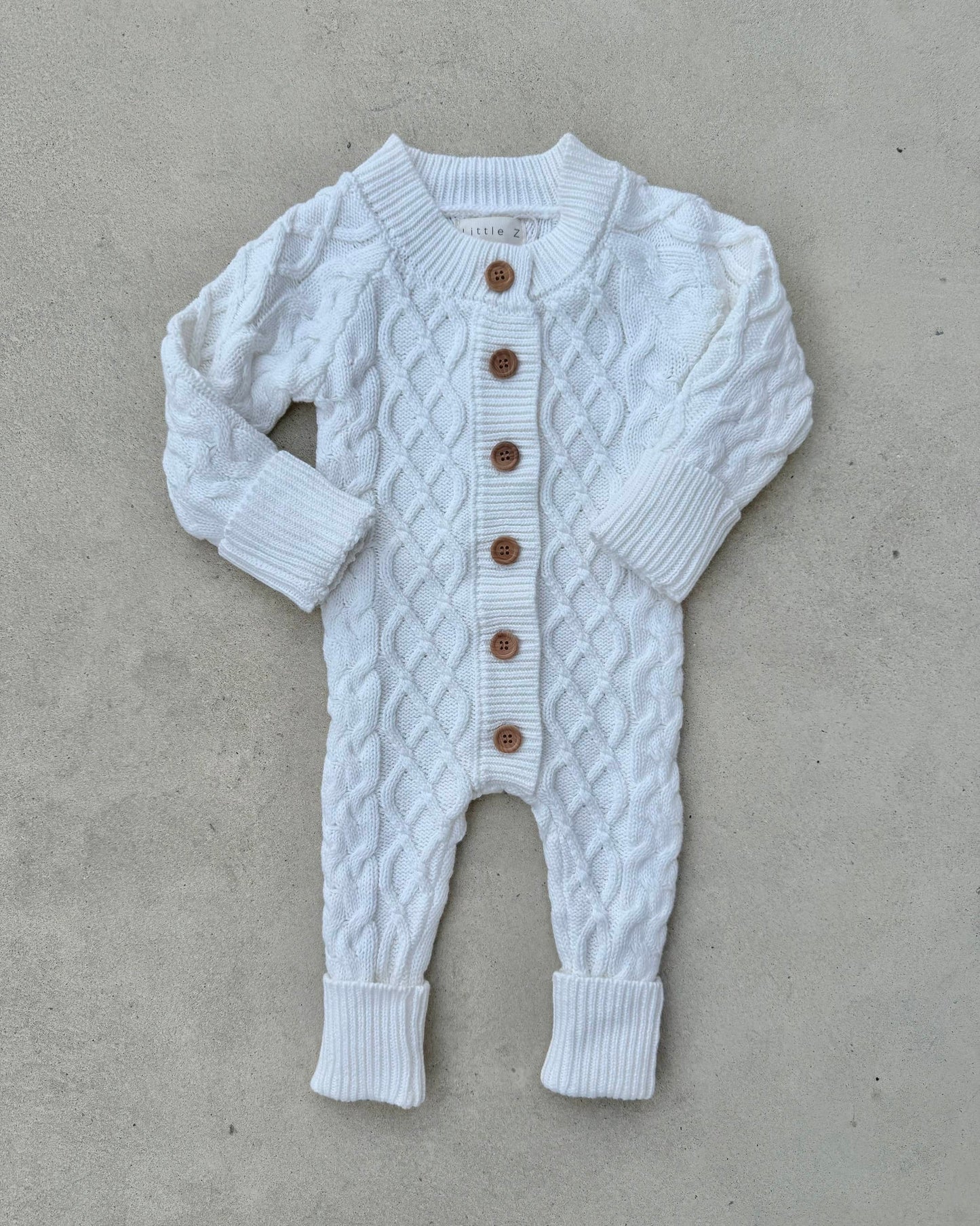 Baby pakje gebreid wit